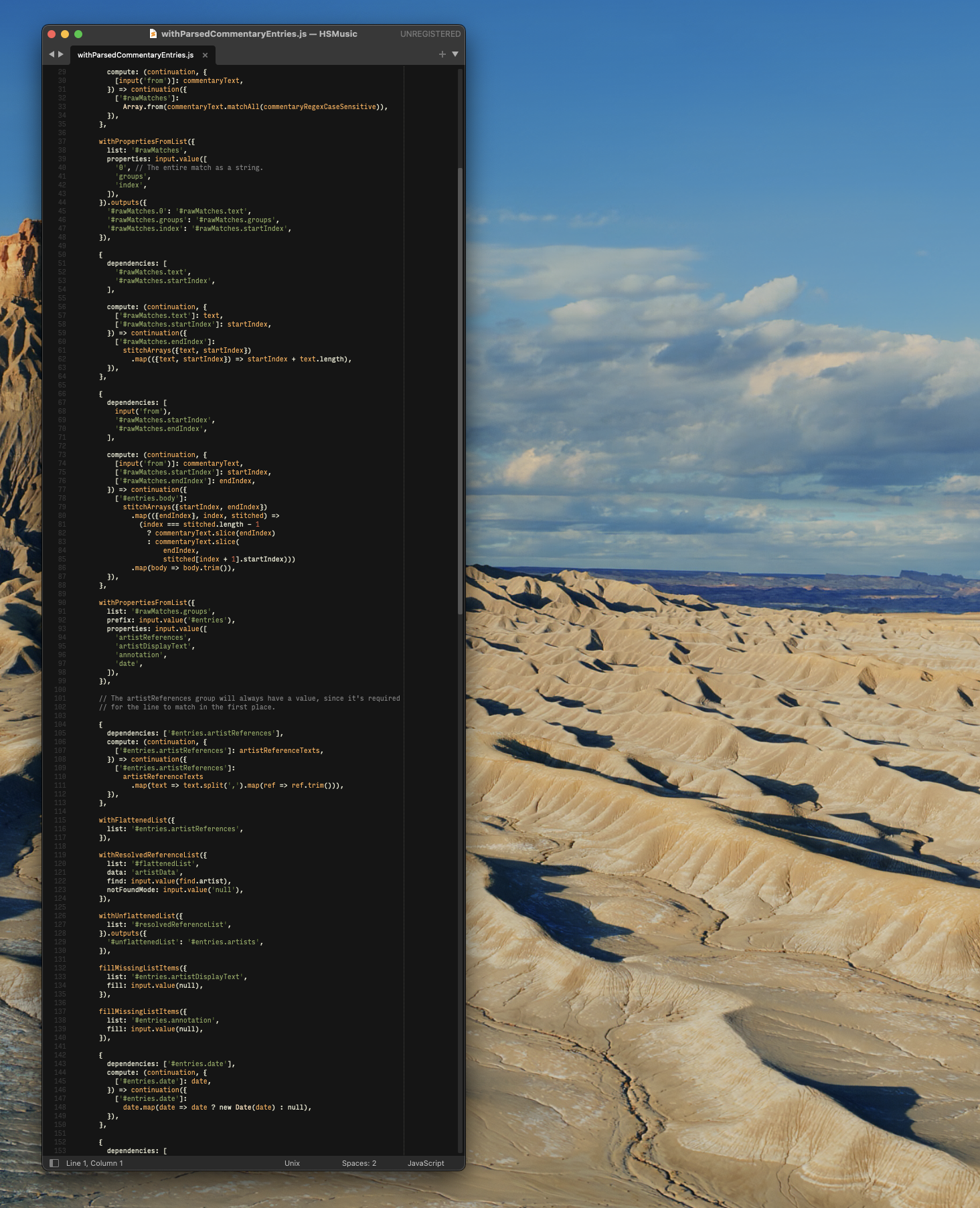 Terrifyingly tall code window. Looks like a serial process of some sort...